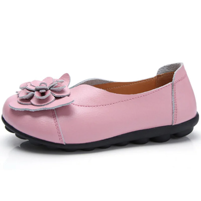 2025 autumn and winter cowhind flower mother shoes comfort bean bean women's flat flat shoes four seasons women's single shoes