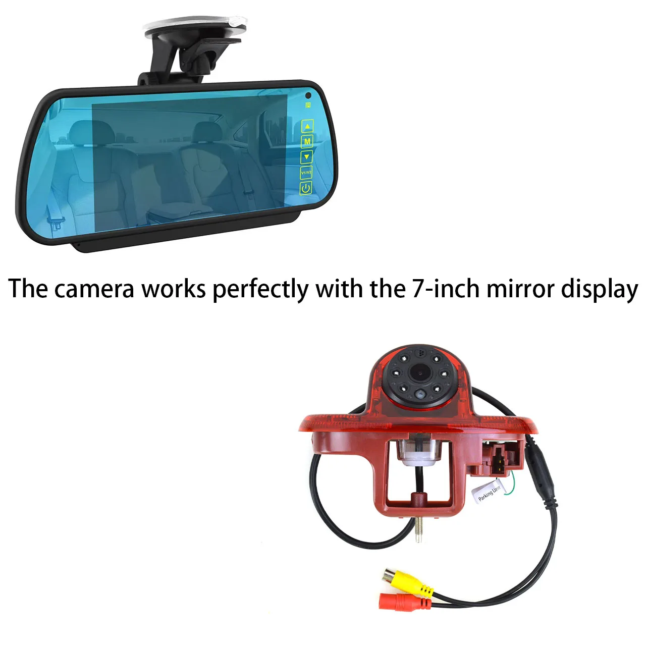 

3rd Brake Light Reversing Camera with 7 " Monitor kit for Renault Trafic Opel Vaxhall Vivara 2001-2014 Rear View Backup System