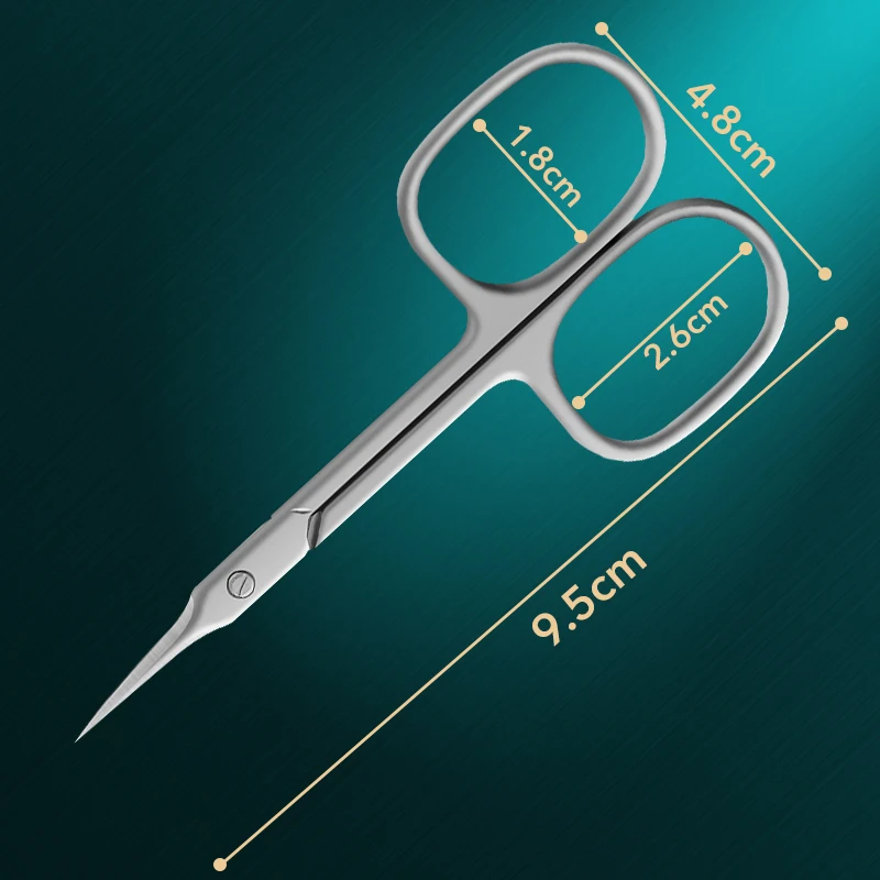 1Pcs Cuticle Scissors Manicure Nail Tools Stainless Curved Blade Eyebrow Eyelash Dry Skin Multi-purpose Small Scissors