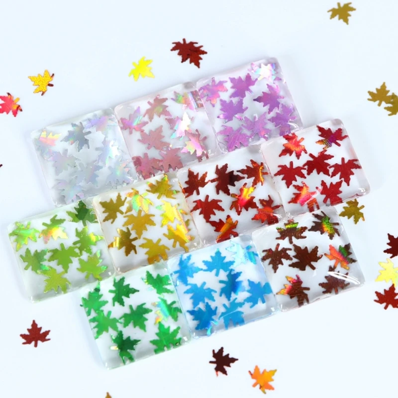Comfortable Maple Leaf Shaped Sequins for Toy Stuffing 10 Color Variety