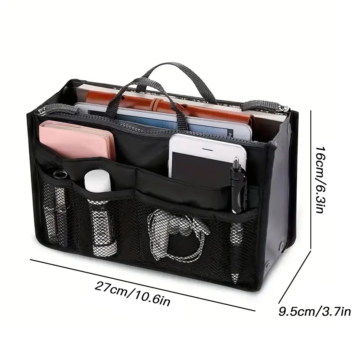 A solid color portable multifunctional travel storage bag, dual zipper middle bag, multifunctional travel toilet bag-LIU