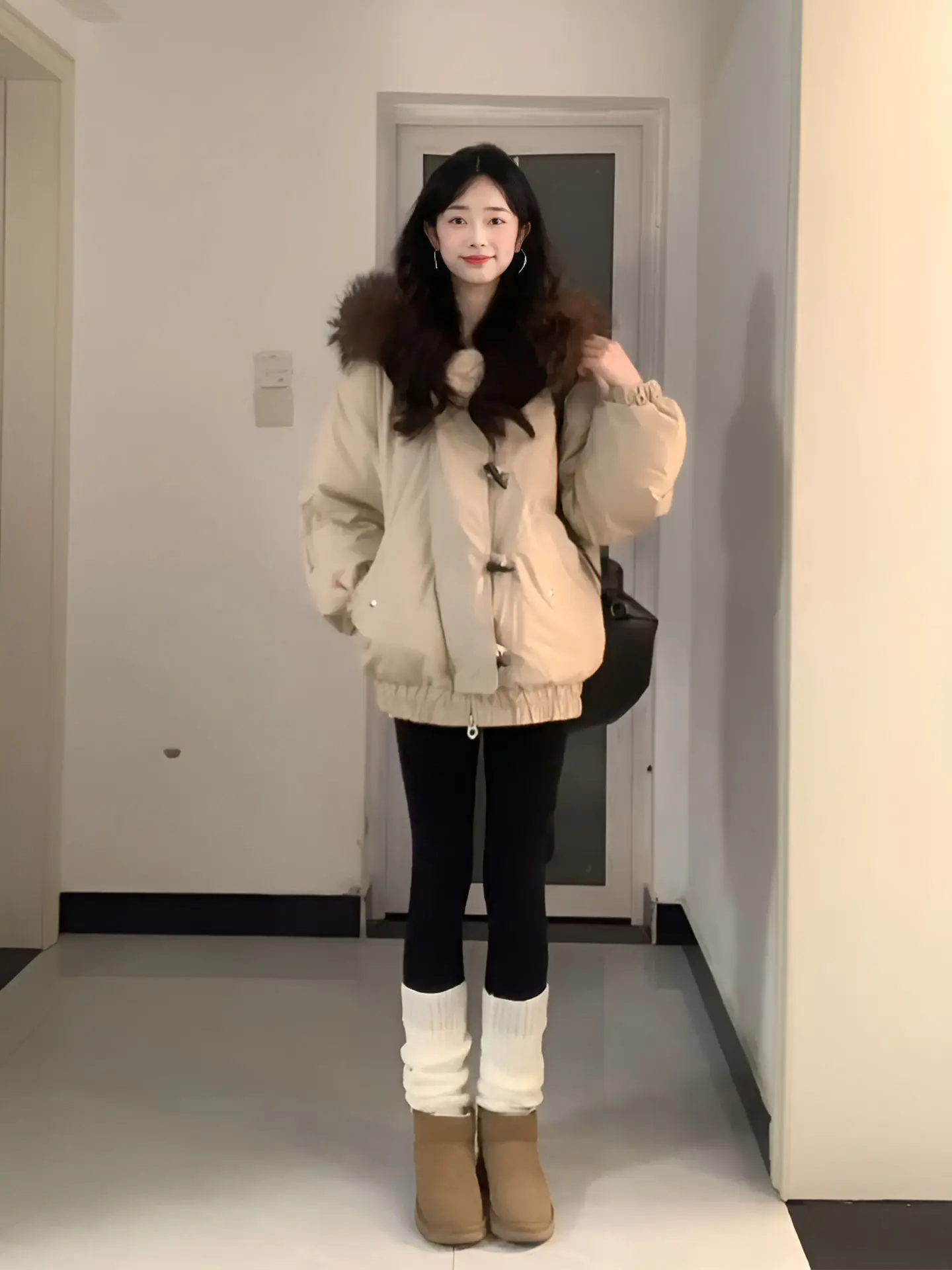 

Parkas Oversize Womens Autumn Lady High-Grade Sherpa Full Mid-Length Modern Lining Exquisite Hiking Elastic Gym Loose Open Trend