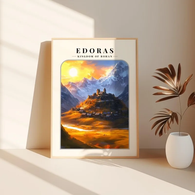 Middle Earth Mount Terrain L-Lord of The R-Rings Poster The H-Hobbit Landscape Canvas Painting Wall Art Living Room Home Decor