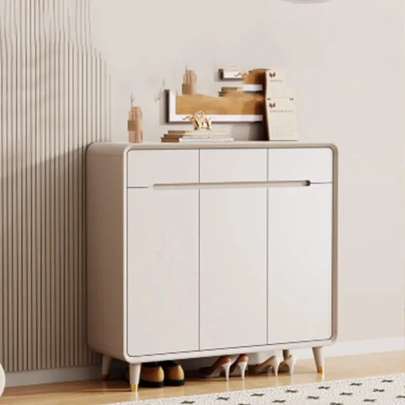 

Wooden Modern Shoe Rack Wall Mount Dust Proof Space Saving Entrance Shoe Rack Dressing Narrow Zapatero Living Room Decoration