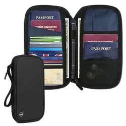 Bolsa de almacenamiento de pasaporte de nailon antirrobo para hombres y mujeres, bolso de tarjeta de bloqueo RFID, Mini bolsa de teléfono para documentos