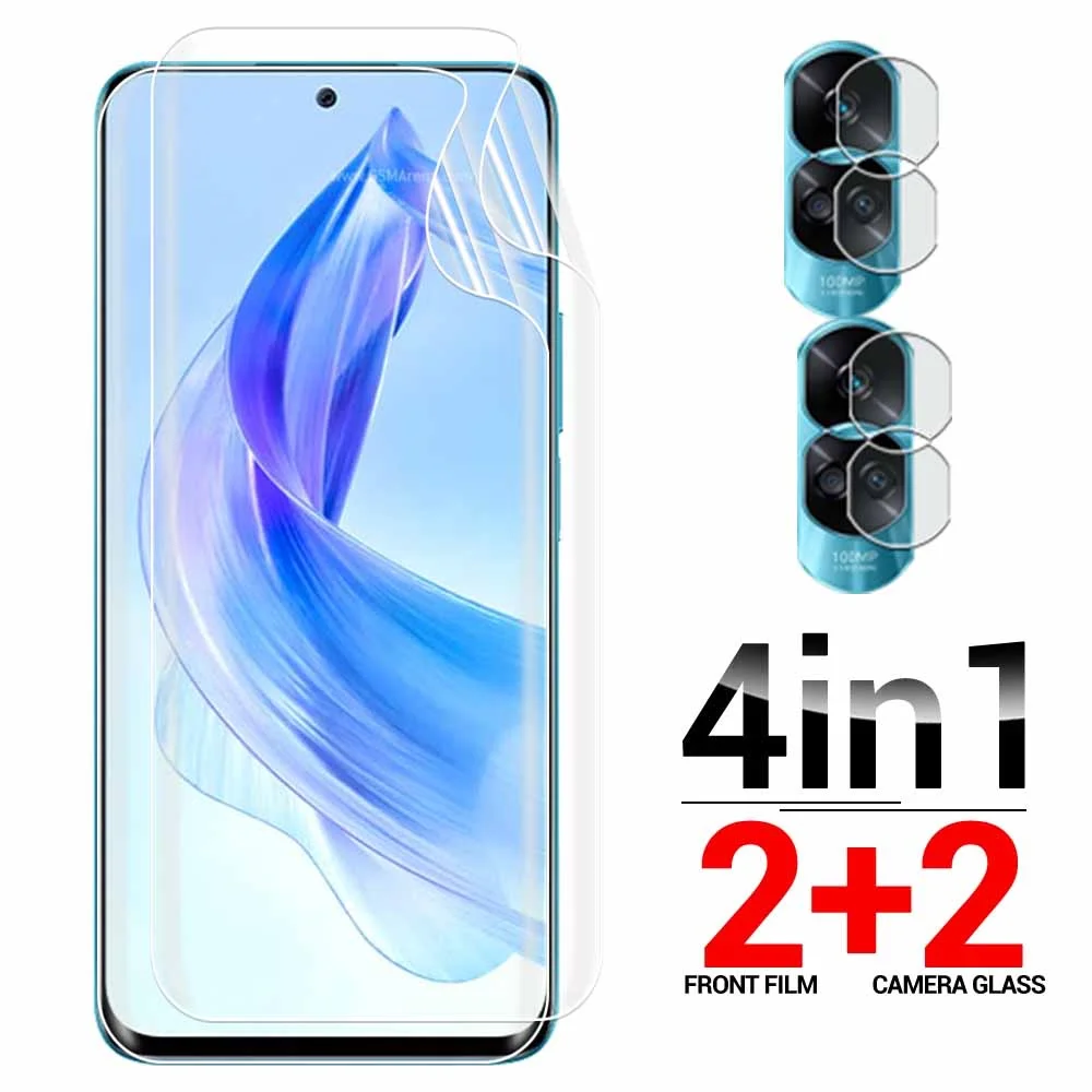 4in1 Camera Glass Hydrogel Film For Honor 90 Lite Screen Protector Honar 90 Lite 90Lite Honor90Lite 6.7inch 5G Soft Phone Films