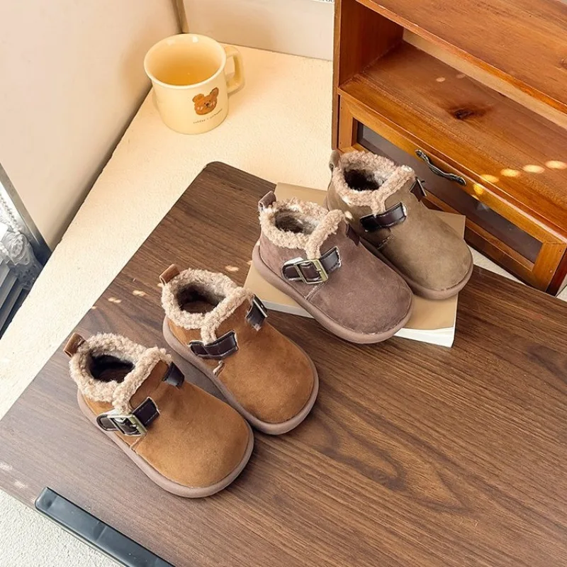 2025 Children Casual Cotton Boots for Girls Boys Winter New Fashion Korean Style Soft Bottom Anti-slippery Versatile Warm Shoes
