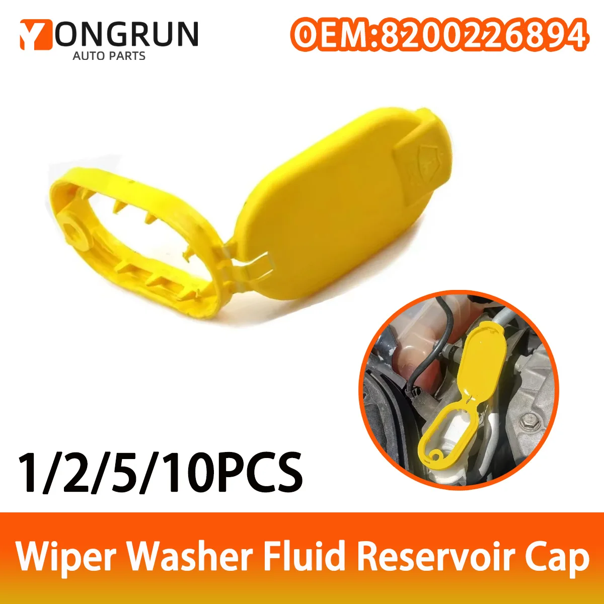 

YONGRUN 1/2/5/10 шт. крышка резервуара для жидкости для омывателя лобового стекла автомобиля подходит для Renault Megara Cc 2 Scenic 2 Trafic 2 8200226894