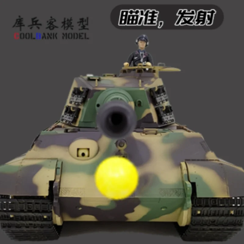 Henglong 3888a German Tiger King  Henschel Heavy Remote Control Tank 2.4g Models Multifunctional Child Remote Control Toy Gift