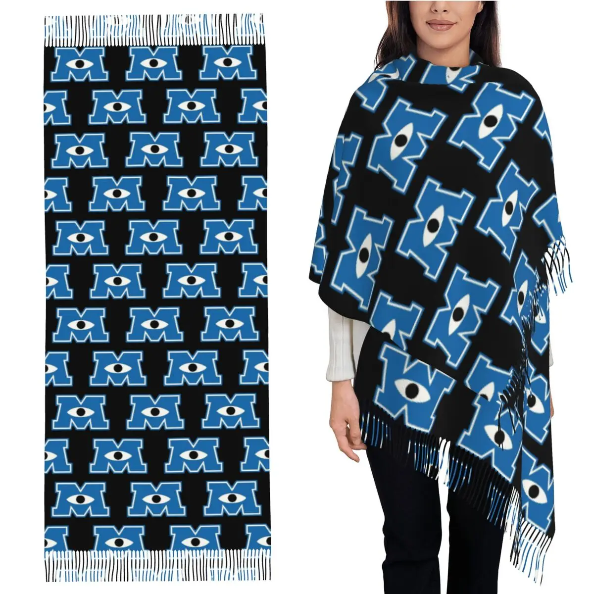 

Monsters University Scarf Tassel Scarves for Women Soft Warm Shawls and Wraps Large Fall Winter Shawl Wrap