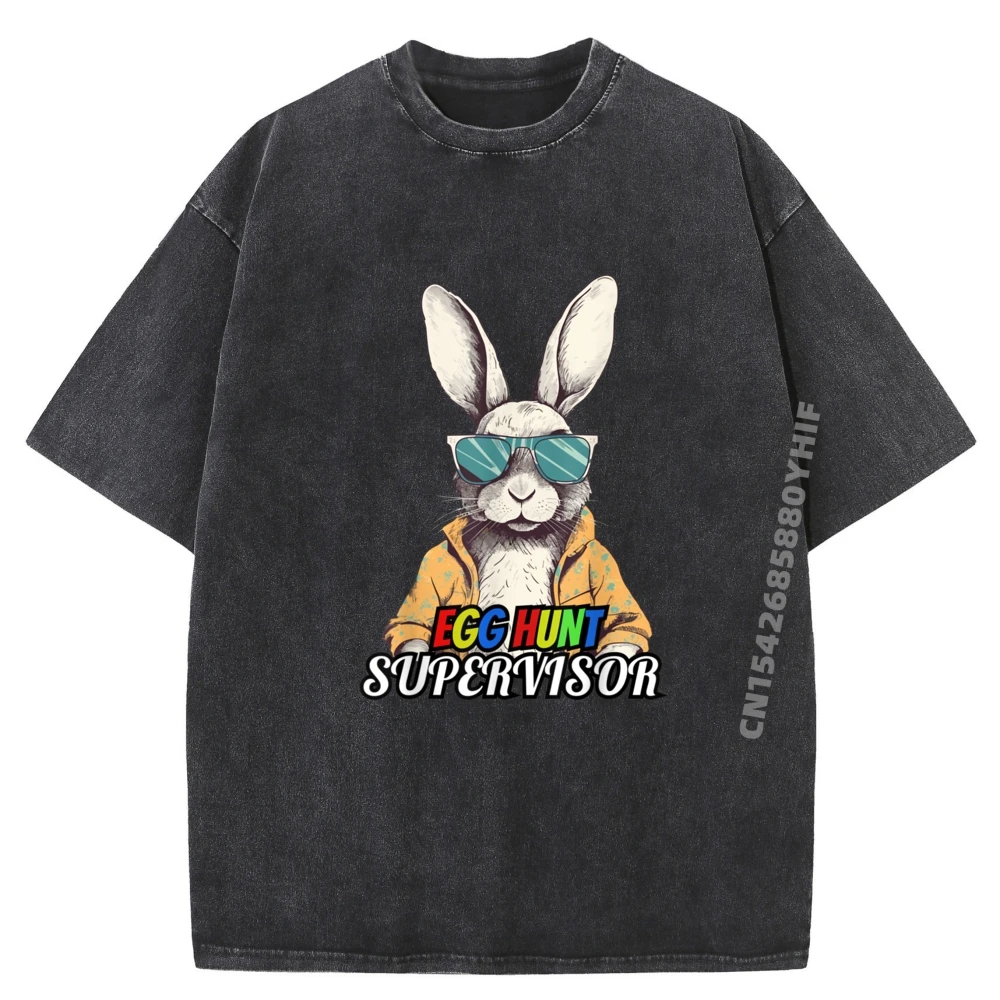 

Egg Hunt Supervisor Camisas Basicas Hombre Tee Shirt Men Tops Tees Luxury Designer Mans Washed Shirt Hip Hop