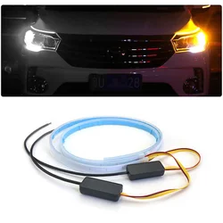 2Pcs For Audi A3 A4 B5 B6 B7 B8 B9 A5 A6 C5 C6 C7 A7 A8 D3 D4 R8 TT Car Flexible DRL Flowing Amber Day Light Turn Signal Light
