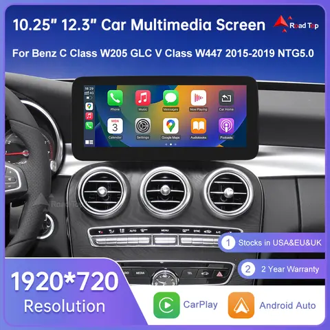 Linux Touch Screen for Mercedes Benz W205 GLC C V Class W447 2015-2019 Car Radio GPS With Carplay Android Auto Airplay Mirroring