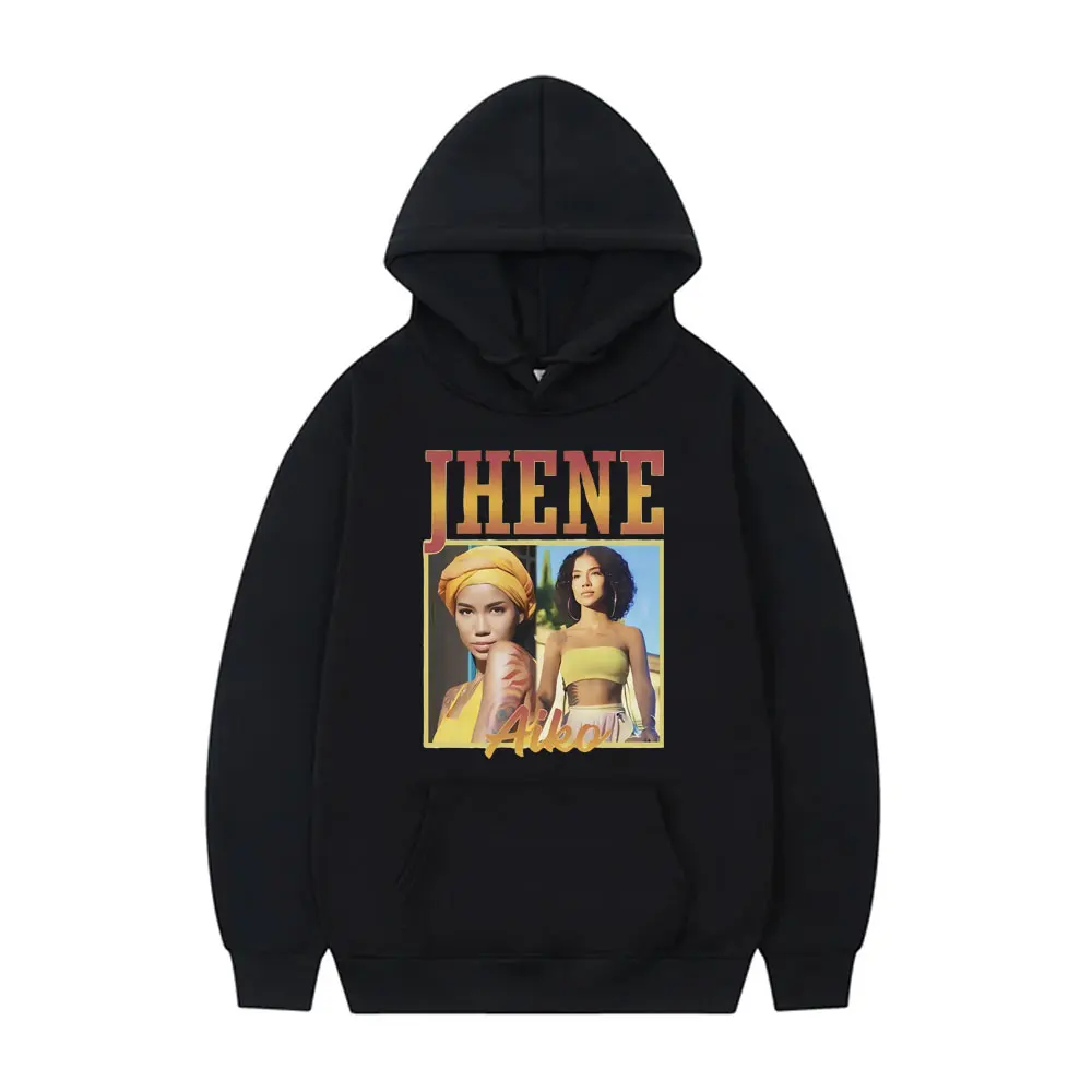 

Singer Jhene Aiko Printed Hoodie Men's Casual Sweatshirts Male Vintage Streetwear Men Women's Hip Hop Loose Oversized Hoodies