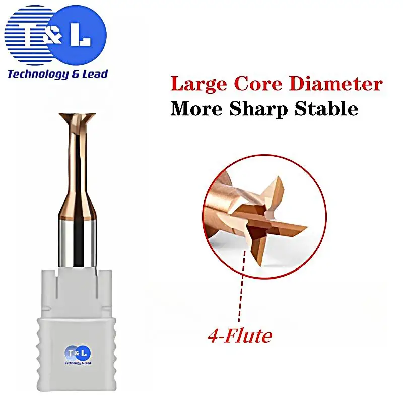 T & l hrc65 4-Flöten-D1-D20 Schwalben schwanz fräser 30 ° 45 ° 60 ° 75 ° Wolfram stahl karbid cnc Werkzeuge Schaft fräser Fasen fräser