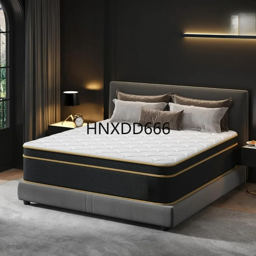 Extra large memory sponge mattress, 12 inch medium hardness mattress with independent pocket coils, edge support