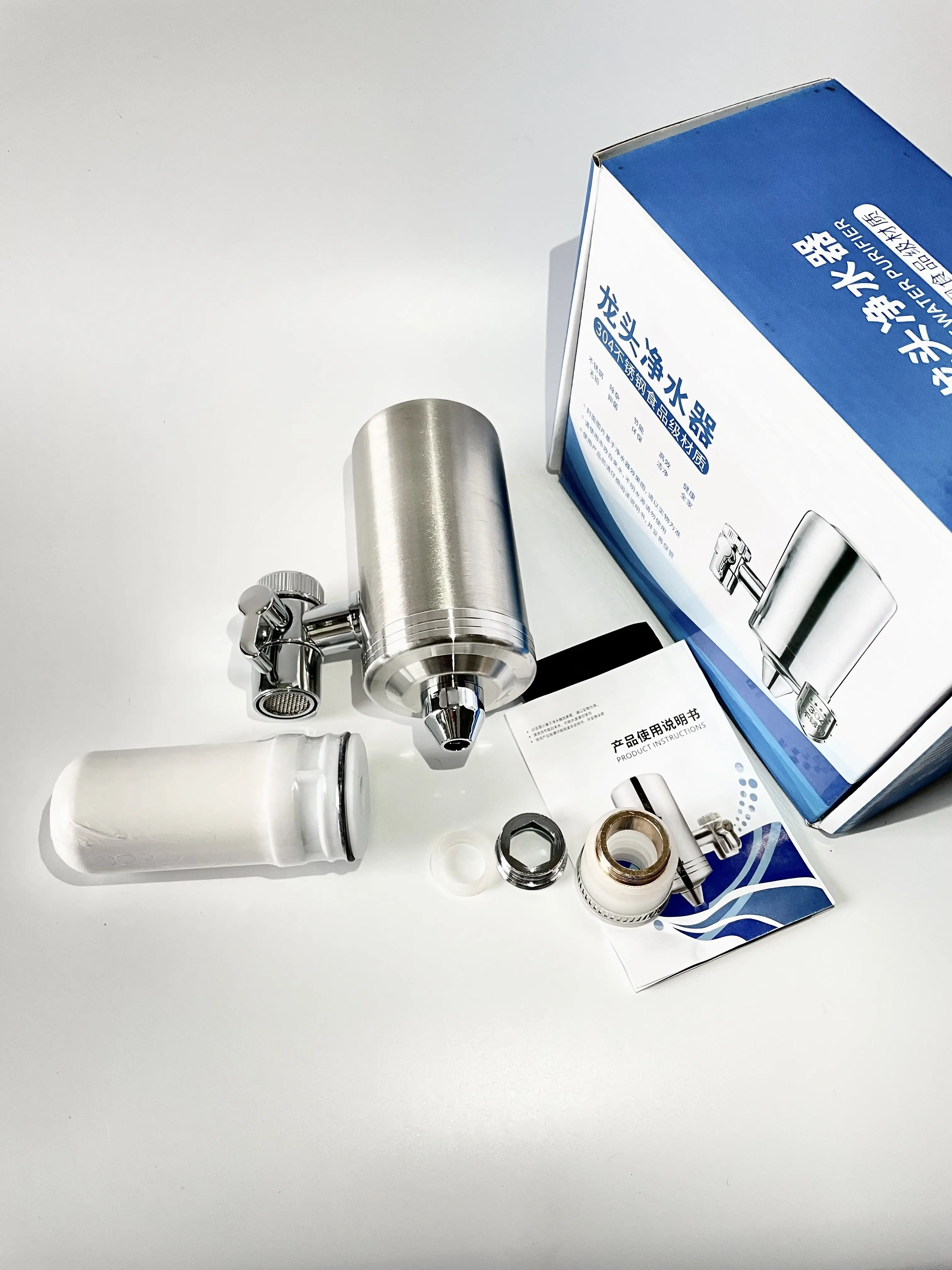 Фильтр для воды из нержавеющей стали 304/очиститель воды для кухни с керамической свечой 0,1 микро, удаляет осадки, частицы и т. д.