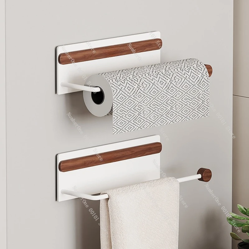 Walnut kitchen tissue holder, refrigerator magnetic roll paper, cabinet side shelf