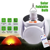 Solar Energy Camping Lamp USB Rechargeable LED Remote Control Foldable Lantern Portable Emergency Lamp