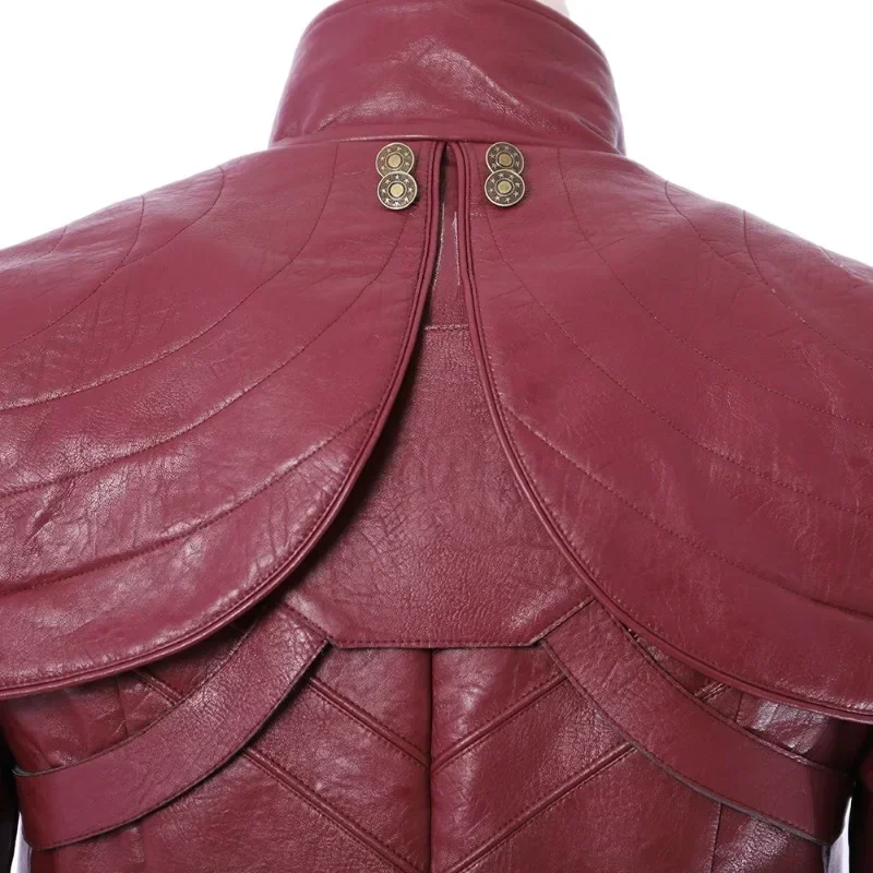 Red Leather Dante Cosplay Costume Man Game DMC Costumes Leather Trench Coat Full Set and Individual Items Are Sold Custom Size - Image 5