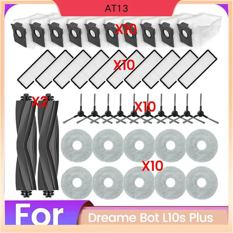 

AT13 для Dreame Bot L10s Plus робот-пылесос, щетка для пылесборника, фильтр и ткань для швабры, запасные части, аксессуары, доступ