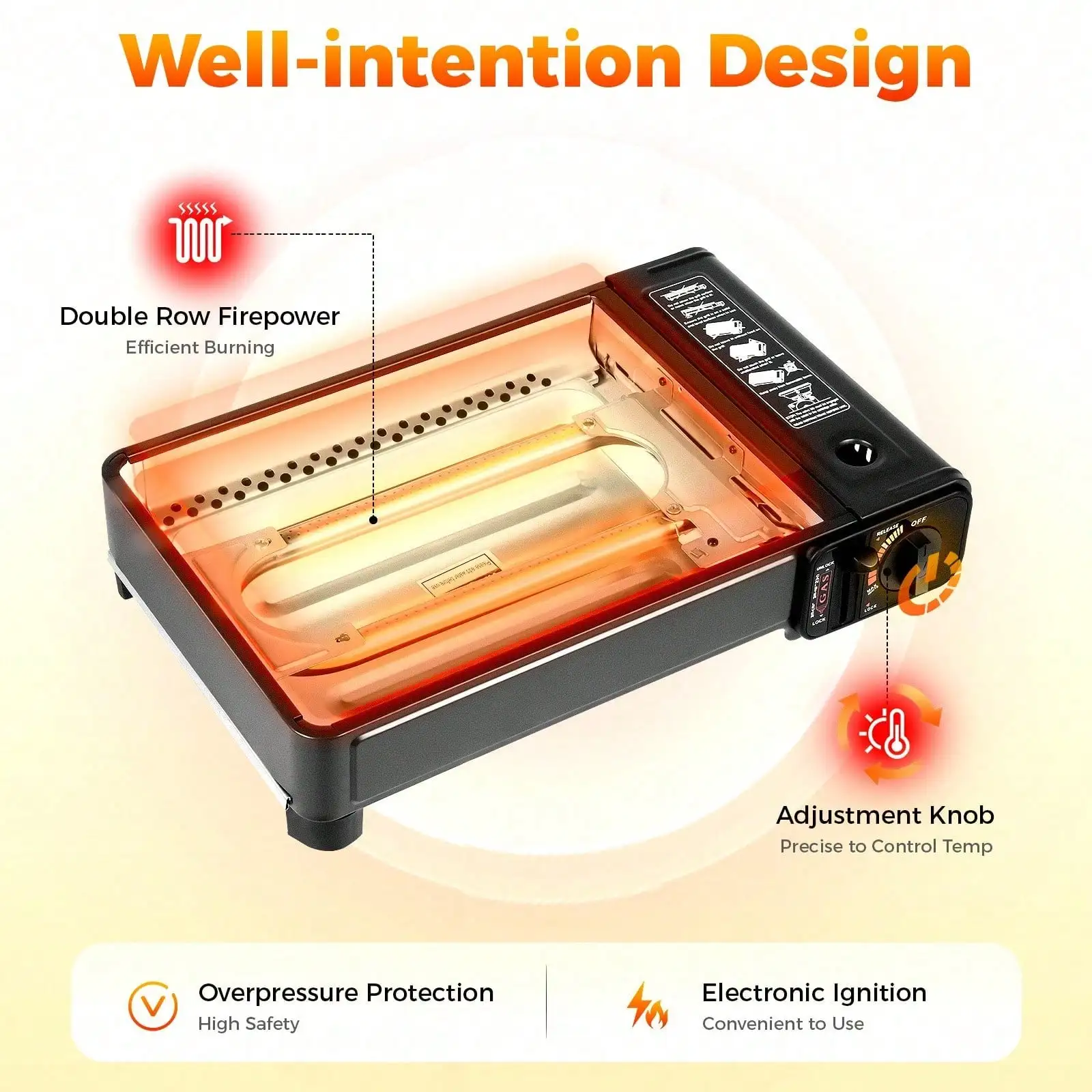 Gas Grill Portable Butane Stove, Tabletop BBQ Grill, Korean Bbq Grill For Outdoor Camping Or Tailgating Stainless Steel Griddle