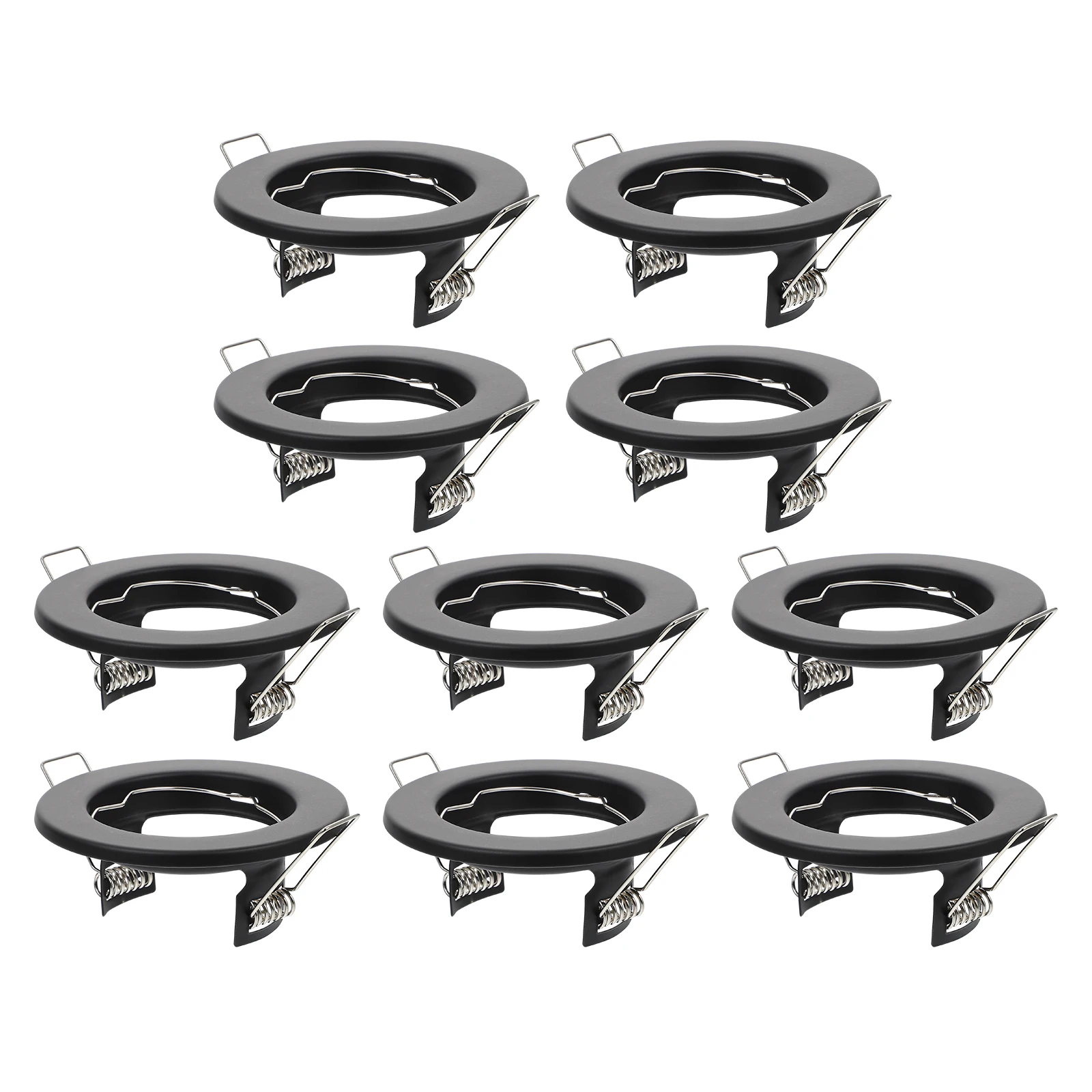 10pcs Spotlight Frame Lampshade Halogen Cup Bracket Black Fitting Home Night Light Long Use High Material Simple Style Not Hurt