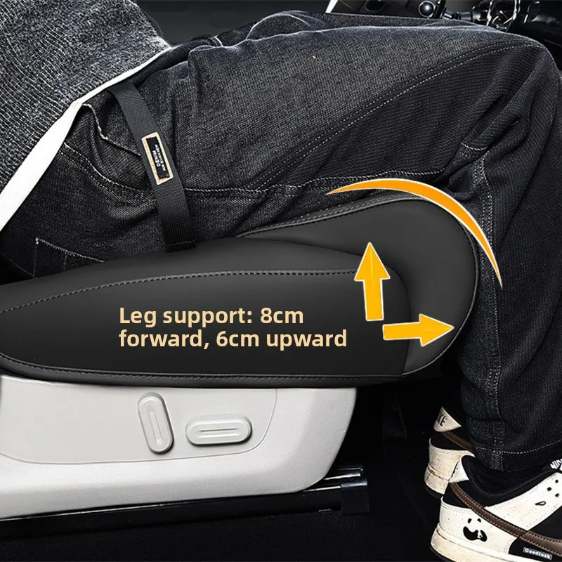 Universal Extended Footrest SUV Sedan Seat Full Cover Perforated Nappa Leather Memory Foam Footrest Support Car Seat Full Cover