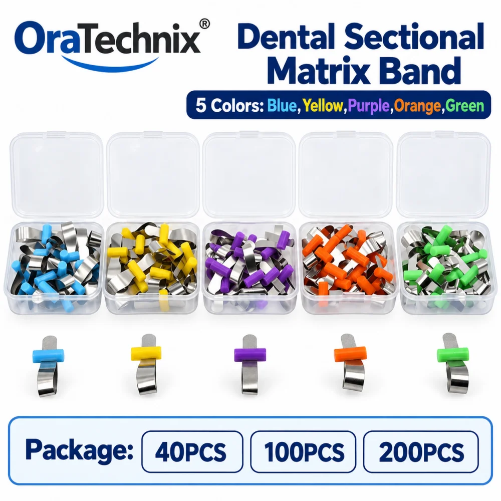 Dental Preformed Sectional Matrix Band Stainless Steel Matrix Bands 40PCS 100PCS 200PCS For Class II Composite Resin Filling