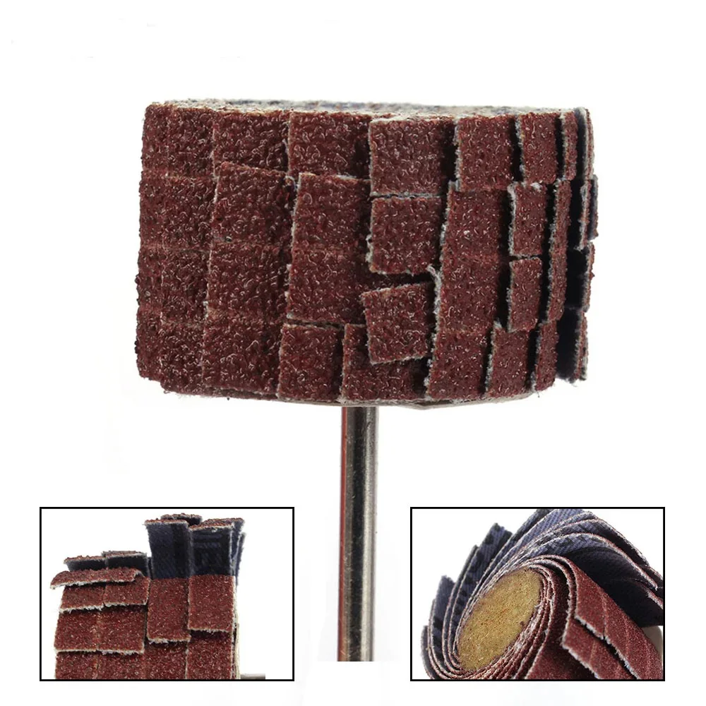 Mounted Sanding Flap Wheel Abrasive Sandpaper Polishing Disc 80-600 Grit Metal Stainless Steel Wood Grinding Buffing Wheel