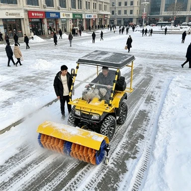 Factory Ride-on 4WD Snow Sweeper Sidewalk Snow Sweeper School Street Snow Removal Machine for Sale