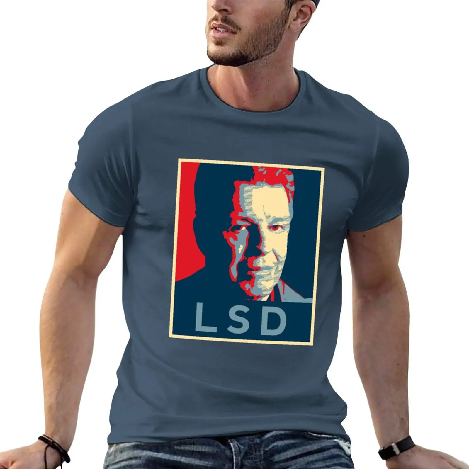 LSD постер футболка оверсайз милые топы мужская одежда