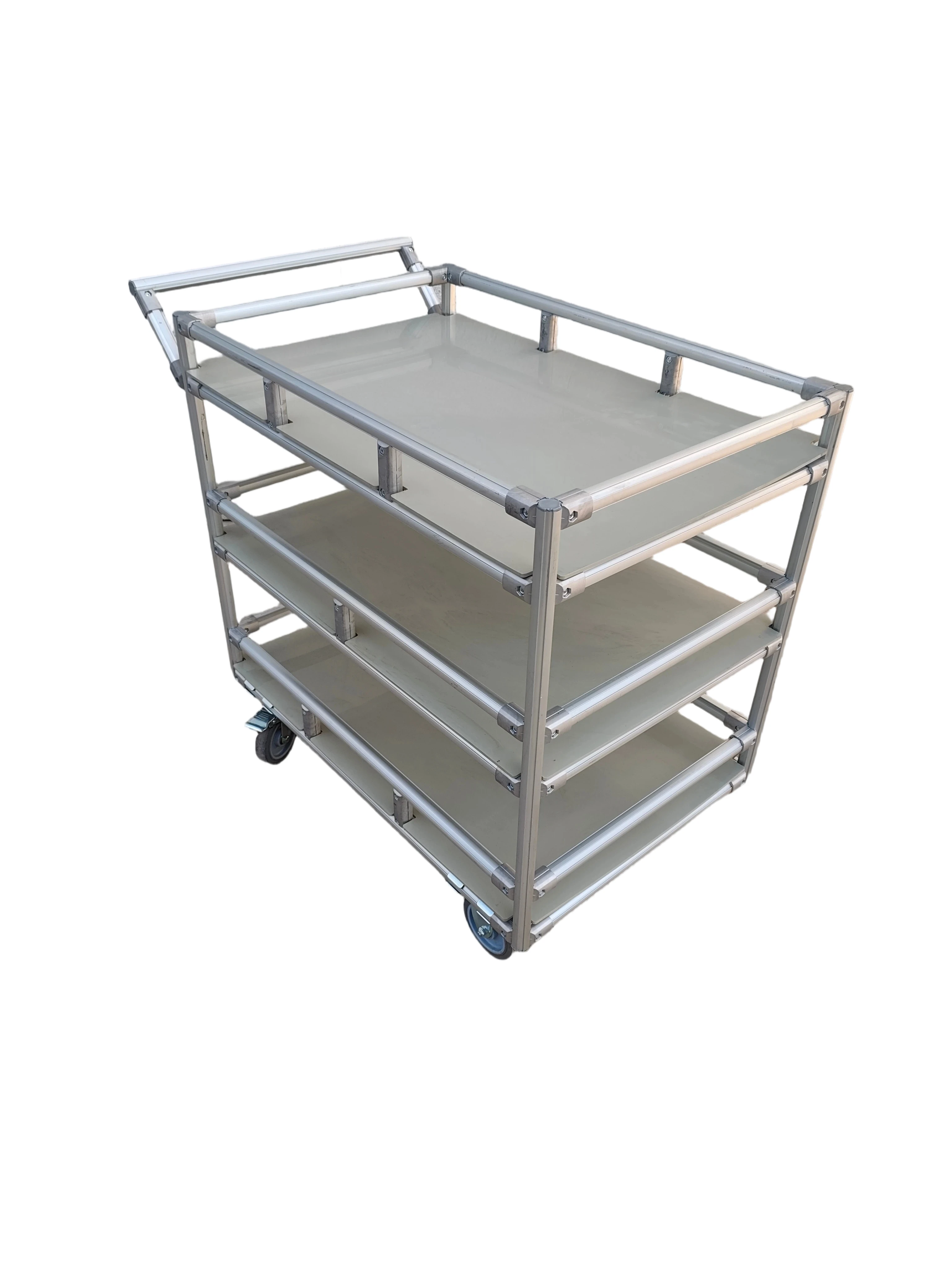 AOCHEN Commercial 3-Tier Stainless Steel Utility Cart With High Weight Capacity