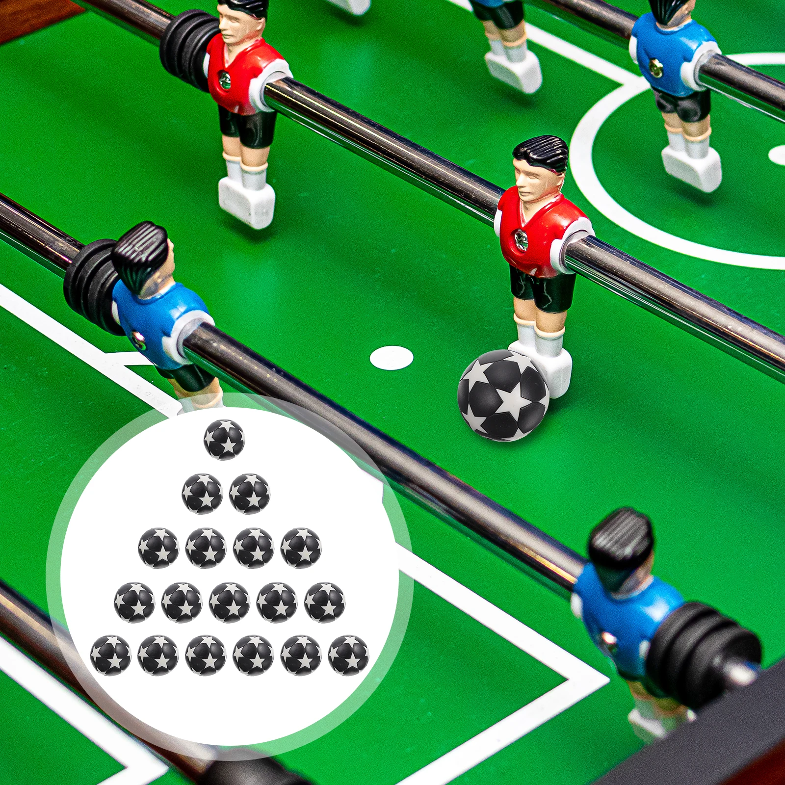 

18 Pcs Mini Footballs 32mm Eco Friendly Plastic Table Soccer Balls Toy Bright Color Durable Practical Foosball Game Accessories