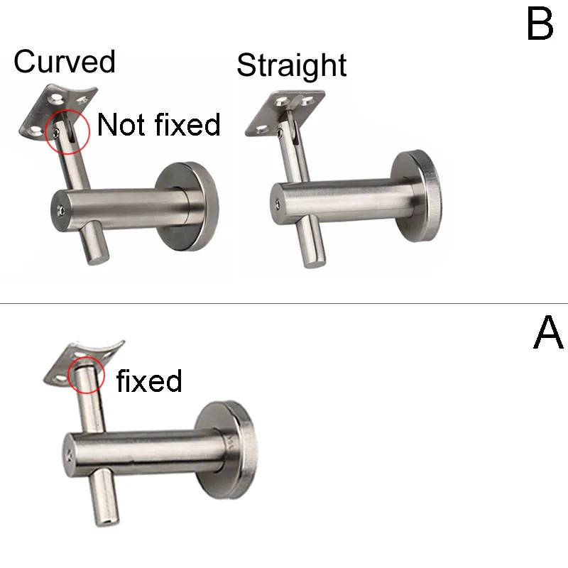 Adjustable Solid Stair Handrail Bracket 304 Stainless Steel Upright Bracket Support Wall Mounted for Corridor Baluster