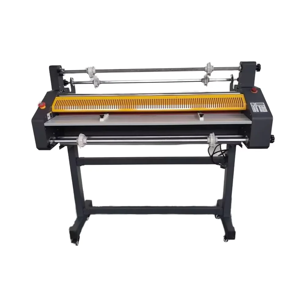 Boway FM-1100 Wide Format Manual Electric 1050mm Roll Laminator Machine for Advertising Posters Hot Cold Wood Metal Glass