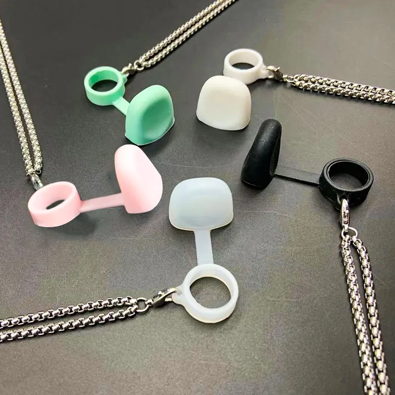 

1 шт. Универсальный колпачок от пыли для электронной сигареты из нержавеющей стали металлическое ожерелье цепь с силиконовым защитным кольцом от потери