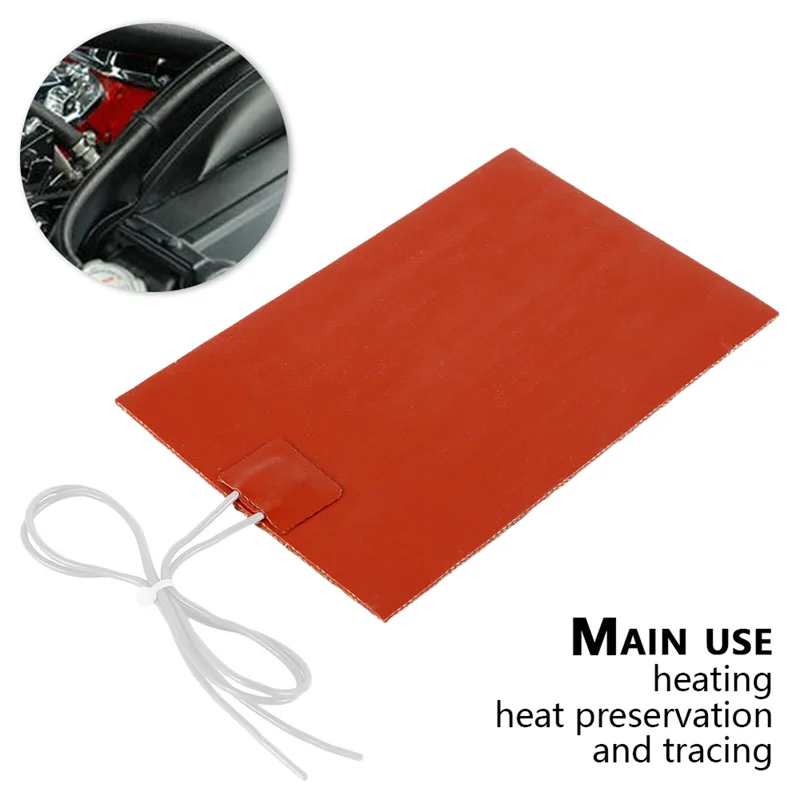 Universal Silicone Heating Pad 5V 12V 24V 220V Car Fuel Engine Heater Oil Tank Warming Tool Flexible Waterproof Heated Plate