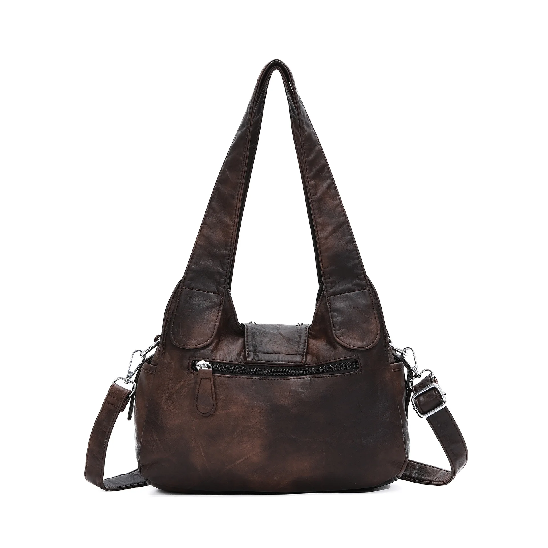 Women's Y2K Punk Hobo Bag, Black Faux Leather Shoulder Bag with Western Buckle & Rivet Motorcycle Style Crossbody Handbag
