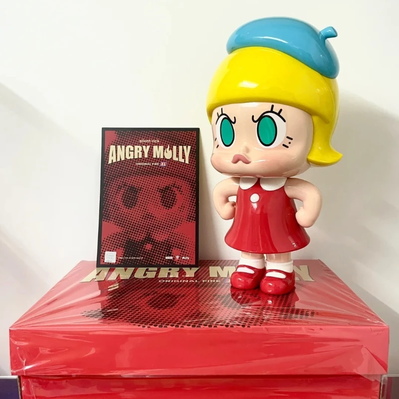 

Оригинальная фигурка POP MART Angry Molly Fire XL, лимитированная серия, ручная работа, украшение для дома, настольная кукла, подарок, в наличии