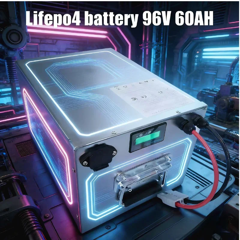 

Аккумулятор LiFePO4 96В 60Ач 32S для автономных систем, 8000Вт, с BMS + быстрое зарядное устройство 116.8В 10А для инверторных систем и транспортных средств