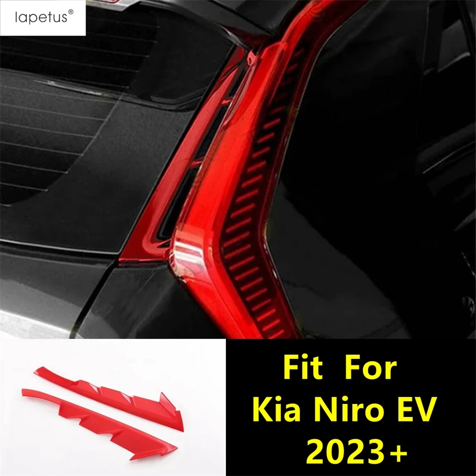 

Rear Window Panel Decoration Sequins / Rearview Mirror Shell Decoration Cover Trim For Kia Niro EV 2023 Red / Chrome Accessories