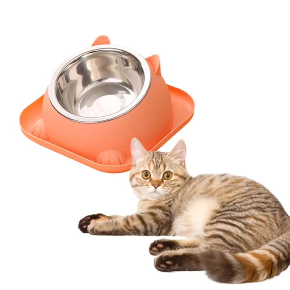 NEW High-end Fun Shaped Anti Tipping Cat Bowl With To Steel Added Stainless Ants Water Design Container Separable Prevent S L5Q6