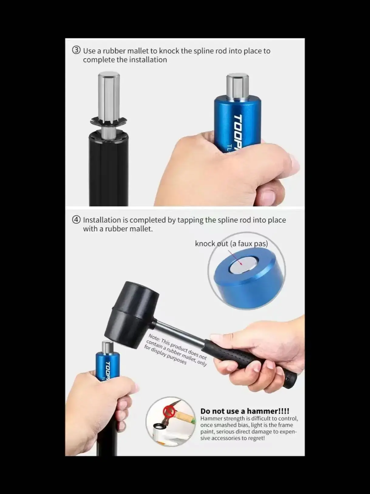 AliExpress NONE 1Set bicycle fork installer head tube sleeve tool, bicycle fork star nut installer, insert tube bicycle bowl group toothless plu