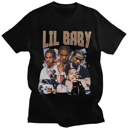 Hip Hop Rapper Lil Baby Graphic Print T Shirt Fashion Casual Crew Neck Short Sleeve Plus Size T Shirt Women