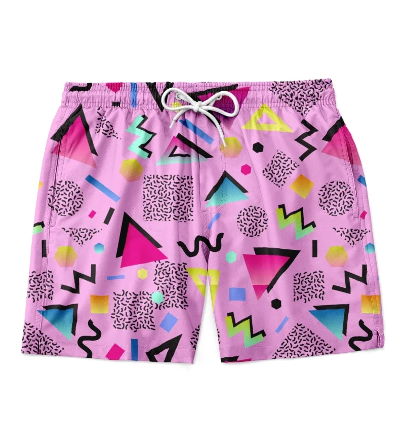 

3D Geometric Print men's Casual Shorts Tropical Summer Style Fashion shorts, quick-drying And Comfortable close-fitting