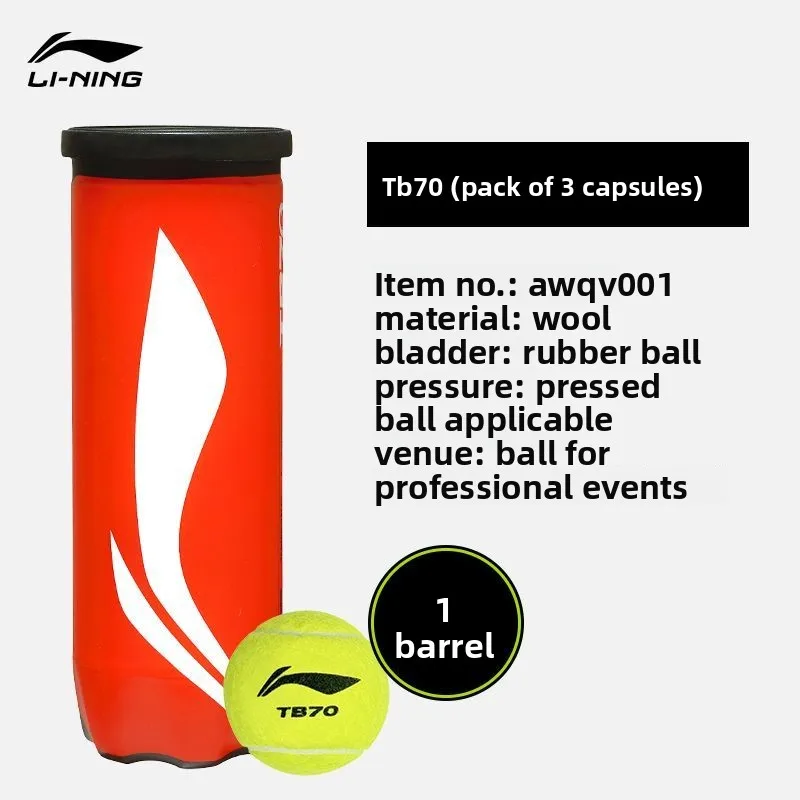 Li Ning Tennis Professional Tournament Beginner Training Balls 3 Balls with Pressure Ball AWQV001