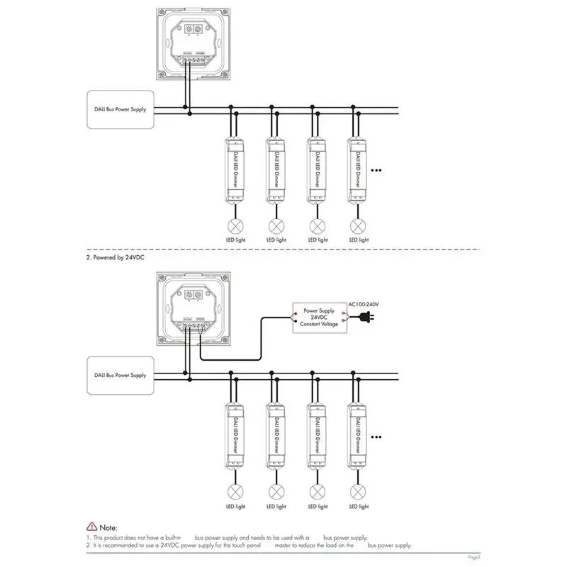 ABFU-DT6 Dimmer Touch Panel TL4-1D Single Tone Dimmer Suitable For System Bus Power Supply A
