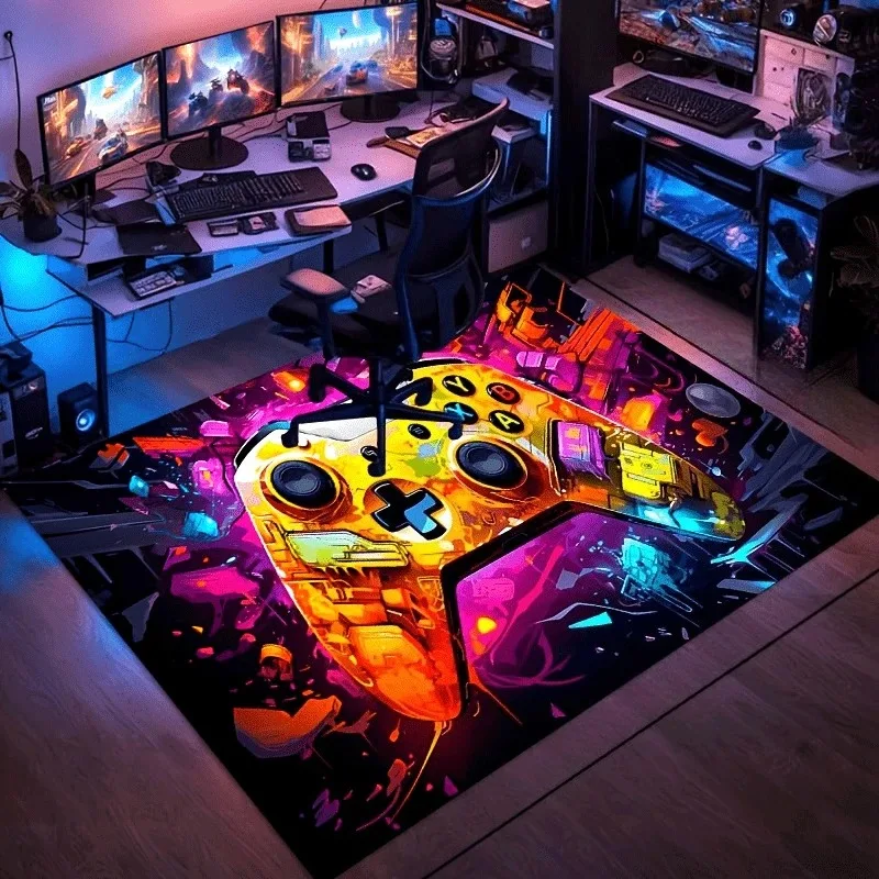 Spiel Trendy Play Style Eingangsbereich Fußmatte Game Controller Thema Muster Home Decor für E-Sport-Enthusiasten Tisch Stuhl Matte