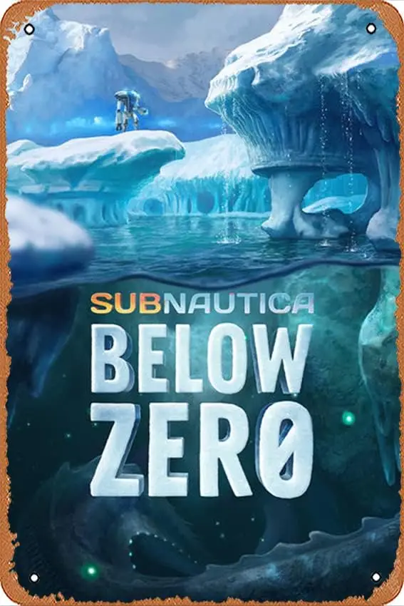 1p,Wall Decor Sign - Subnautica Below Zero Poster Vintage Metal Sign Poster Sign Garage Bar Wall Decor 8 × 12 inches, Retro